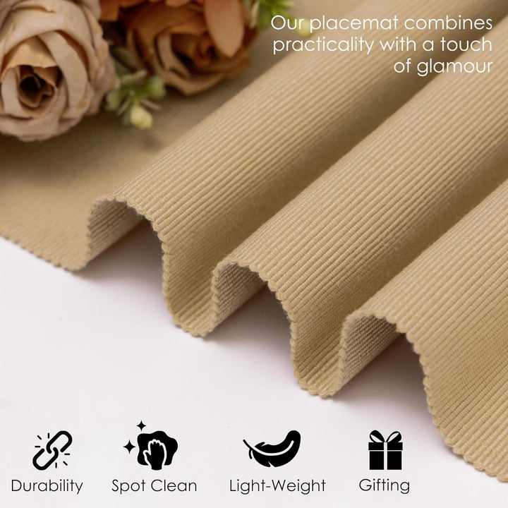 Platzieren Sie Matten Set von 6 für Küchentisch ESS -Tuch -Baumwoll -Placemat 13x19 Zoll Mandelfan C
