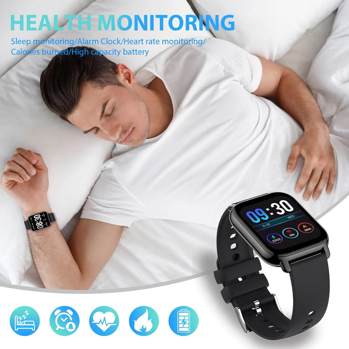 SUPBRO Smartwatch 1.85" Armbanduhr mit personalisiertem Bildschirm Bluetooth Anruf Musiksteuerung, H