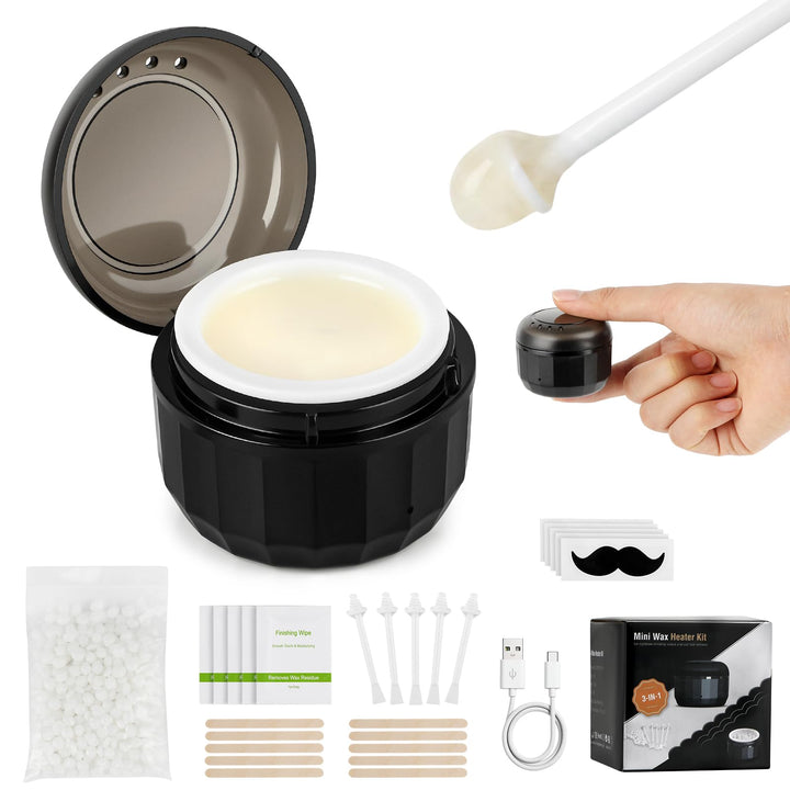 Nasenhaarentferner, Nasenhaar Wachs, Waxing Set für Männer und Frauen, Mini Wax Maschine mit 100g Wa