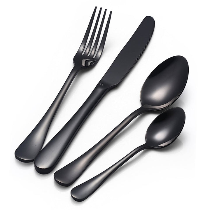 Besteckset 16stk Buyer Star Edelstahl Besteckset Schwarz Messer Gabeln Besteckservice für 4 Personen