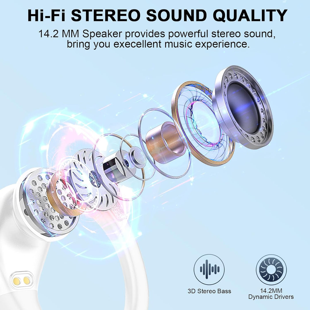 2026 Kopfhörer Kabellos Bluetooth 5.4, 75Std Bluetooth Kopfhörer Sport, 3D-Stereo Bass, ENC Noise Ca