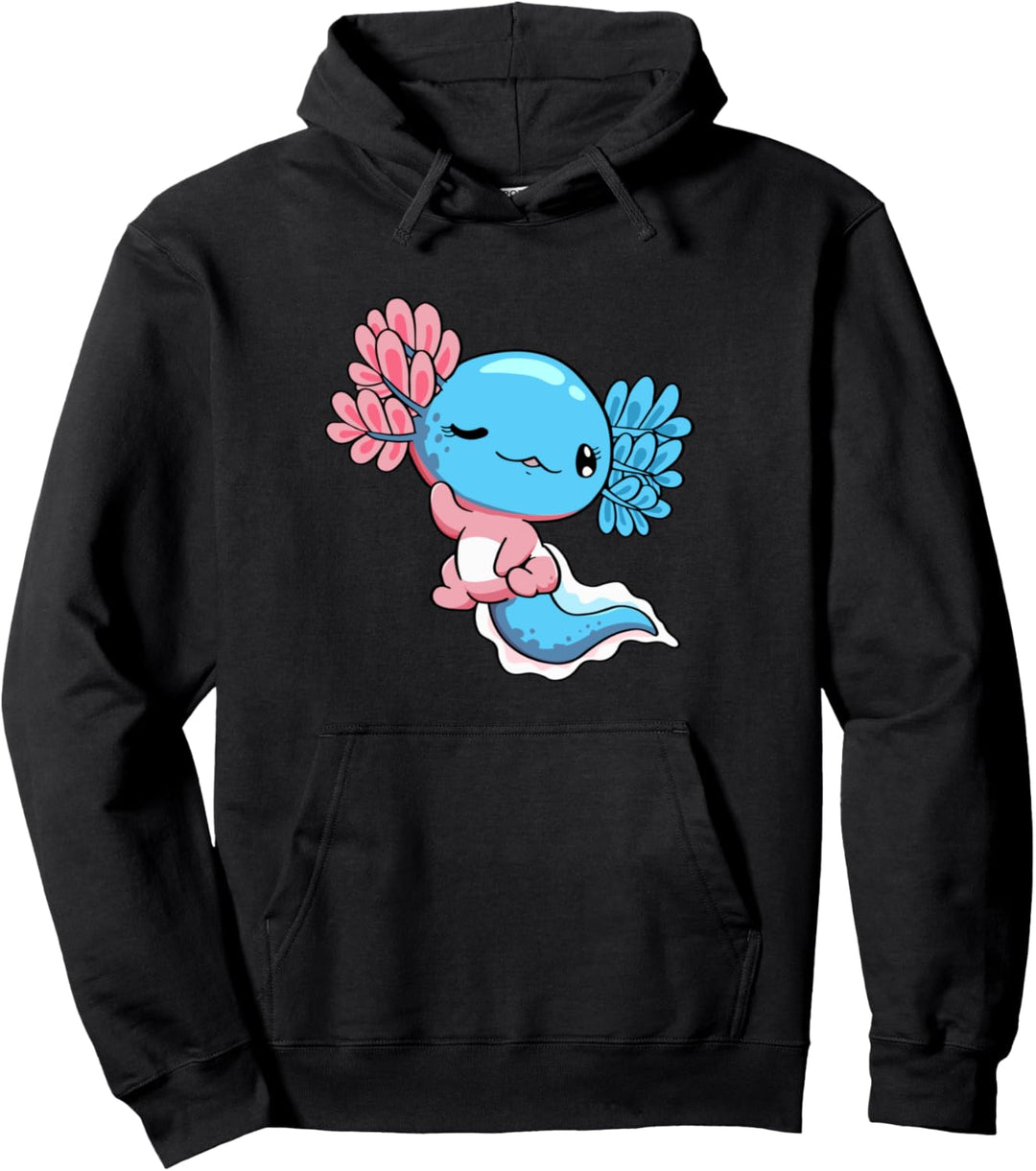Transgender Pride Transgender Flagge Kawaii Axolotl Pile LGBTQ Pullover Hoodie