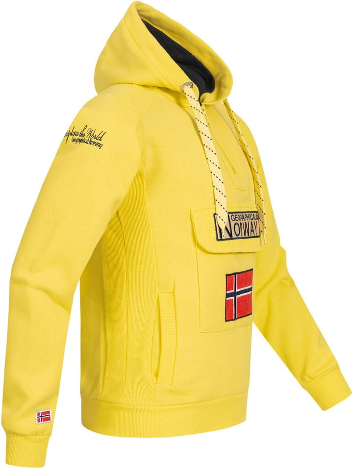 Geographical Norway GYMCLASS Men - Herren Kängurutasche Hoodie Sweatshirt mit Markenlogo und Langarm