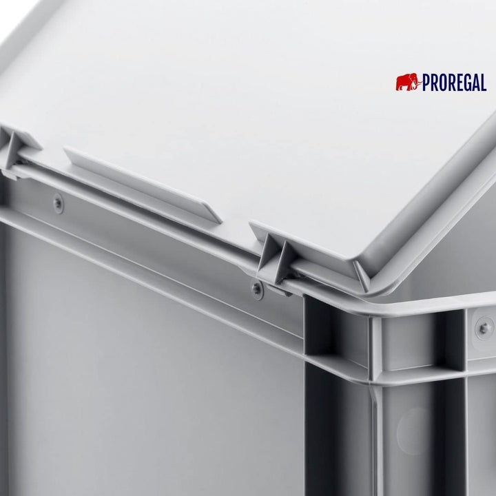 PROREGAL SuperSparSet 10x Eurobehälter mit offenem Griff & Scharnierdeckel | HxBxT 32x30x40cm | 29 L