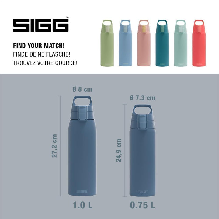 Sigg - Edelstahl Trinkflasche - Shield ONE - Für Kohlensäurehaltige Getränke Geeignet - Auslaufsiche