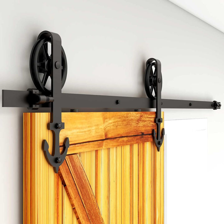 WOLFBIRD 213cm (7FT) Hardware Schiene Kit Schiebetür Rolle Grosses Rad, Verwendet für Schiebetürbesc