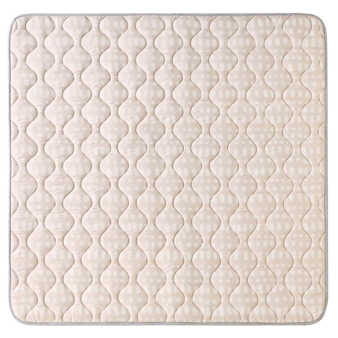 Gesteppte Krabbeldecke Baby 127cm, Hygge beige – extra Dicke 1,5cm weiche Baby Krabbelmatte – Baby S
