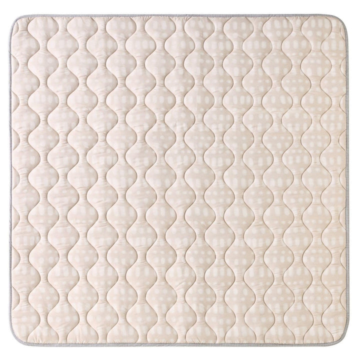 Gesteppte Krabbeldecke Baby 127cm, Hygge beige – extra Dicke 1,5cm weiche Baby Krabbelmatte – Baby S