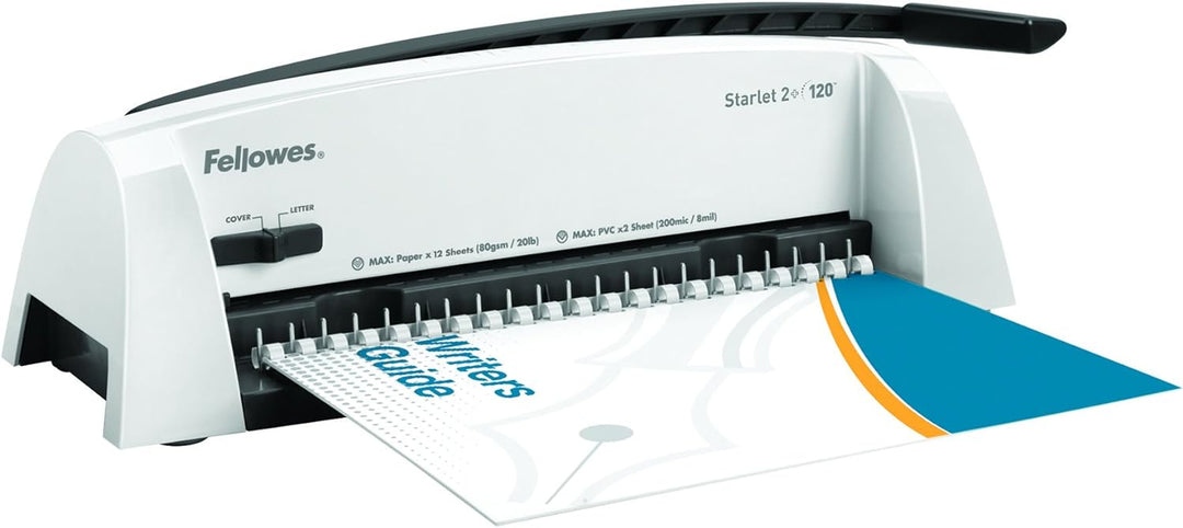 Fellowes Plastikbindegerät Starlet+ für Zuhause und das Home Office, Bindekapazität 120 Blatt, Stanz