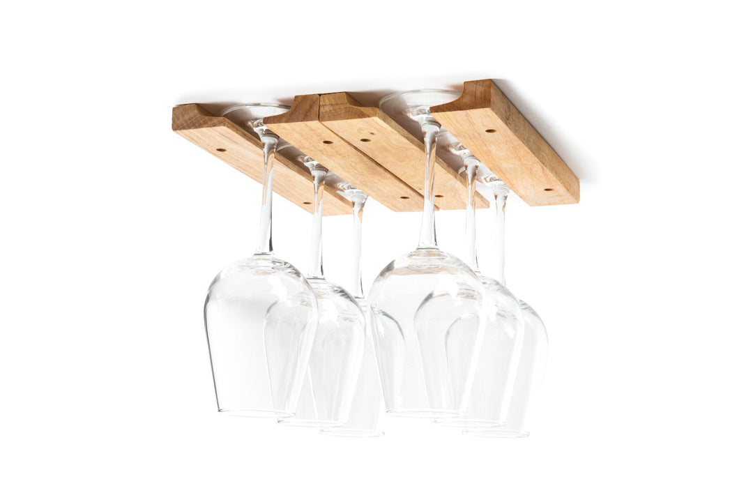 Fox Run Weinglashalter, montiert, Holz, 27,9 x 17,8 x 1,9 cm, Braun 1 Braun, 1 Braun