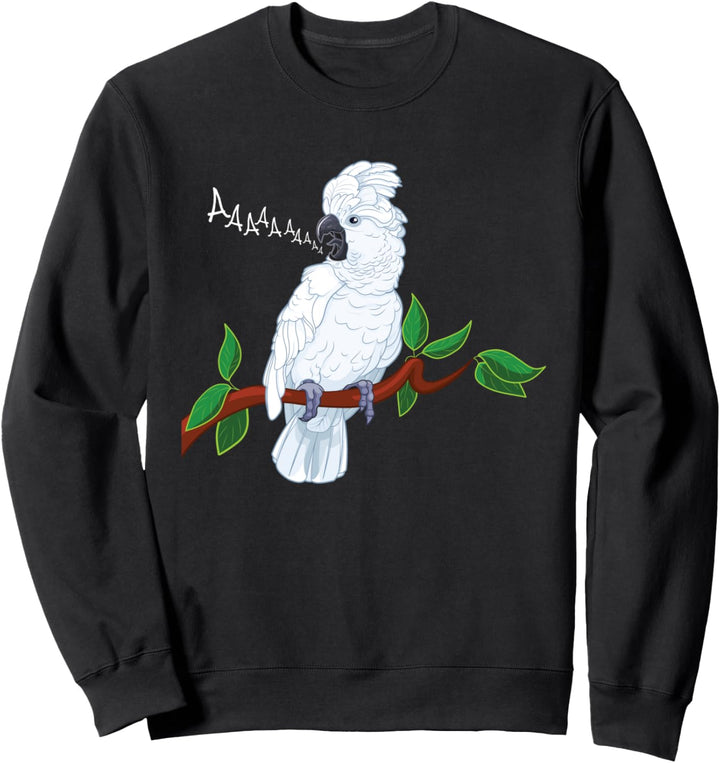 Regenschirm-Kakadu auf einem Ast, der schreit. Sweatshirt
