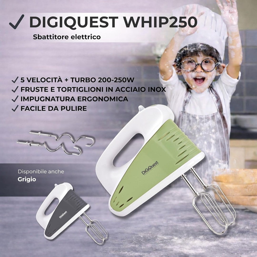 Whip 250 Elektrischer Schneebesen Digiquest (grün), Grün