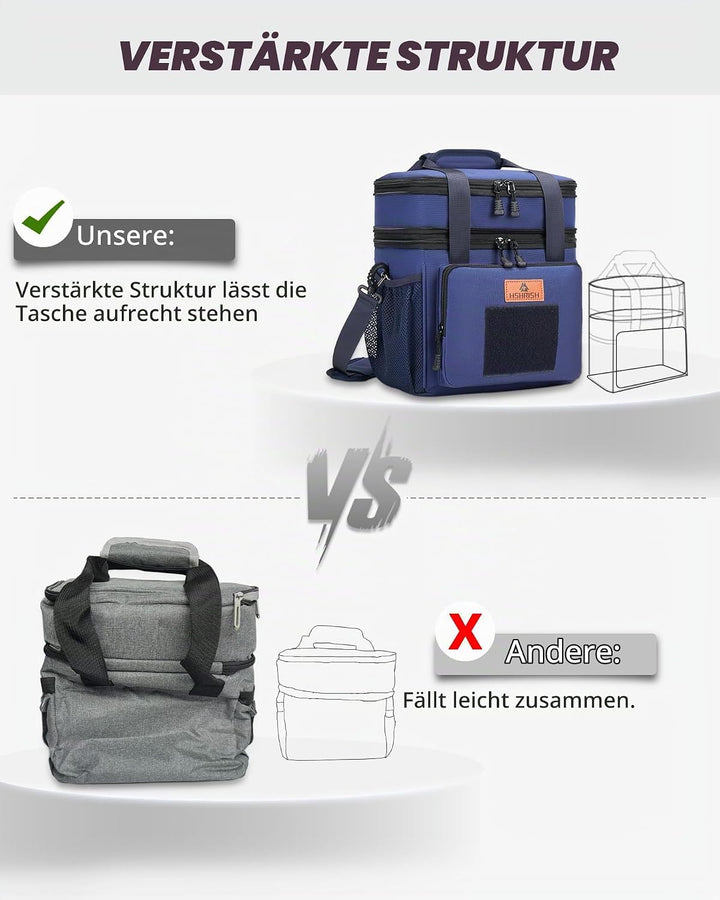 HSHRISH Lunchtasche, doppellagige isolierte grosse Kühltasche für Herren Erwachsene wasserdichte aus