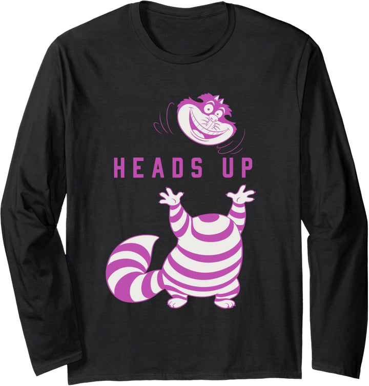 Disney Alice in Wonderland Cheshire Cat Heads Up Langarmshirt