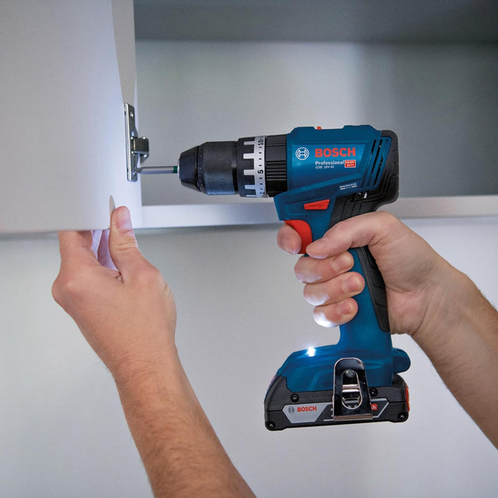 Bosch Professional 18V System Akku Schlagbohrschrauber GSB 18V-45 (Drehzahl 1.900 min⁻¹, inkl. 2x 2.