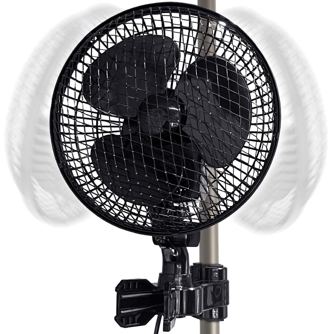 [Verbesserte] Oszillierend Grow Ventilator mit Clip, 2 Geschwindigkeitsstufen Klein Klemmventilator