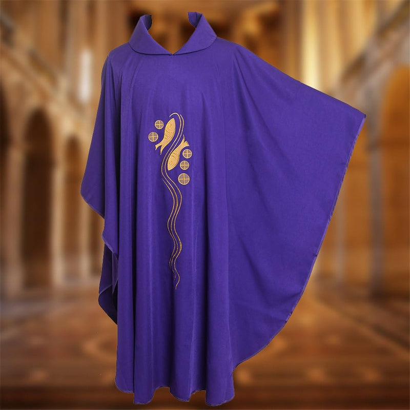 BLESSUME Priest Kasel (Gewand) Steinschmätzer Bestickt Mass Liturgische Kleidung zusammenklappbar Ba