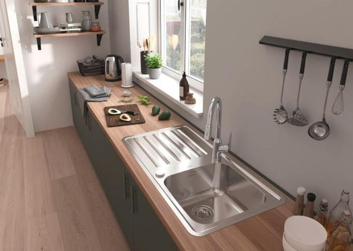 hansgrohe Küchenarmatur (Wasserhahn Küche 360° schwenkbar, ausziehbare Brause mit 2 Strahlarten, hoh
