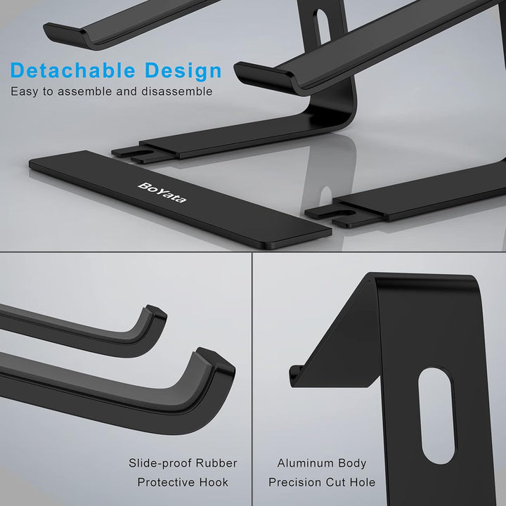 BoYata Laptop Ständer, Ergonomisch Aluminium Notebook Ständer, Tragbarer Belüfteter Laptop Halterung