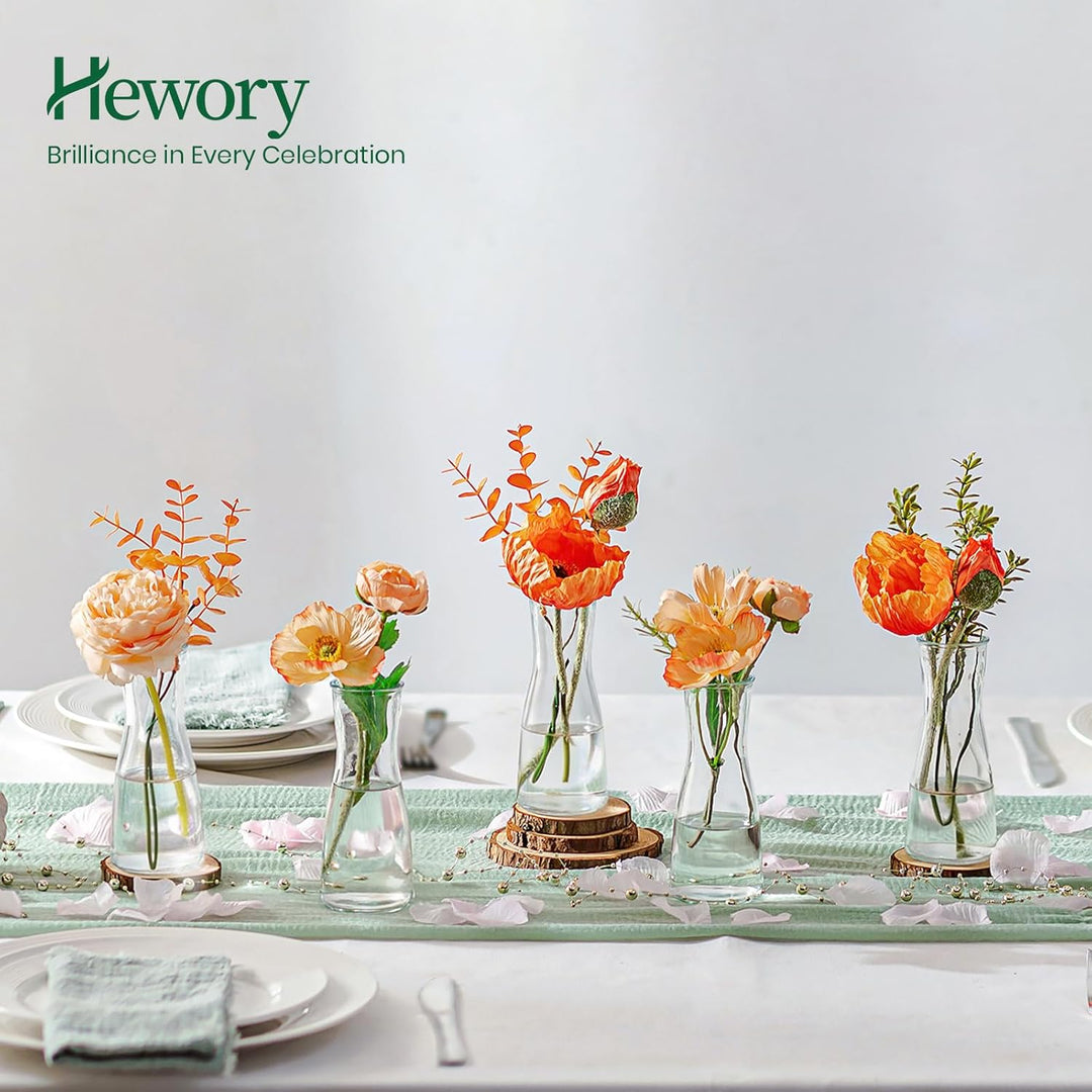 Hewory Kleine Vasen für Tischdeko Hochzeit: 6 Vase Glas Vasen Klein Tischdeko für Hochzeitsdeko - Mo