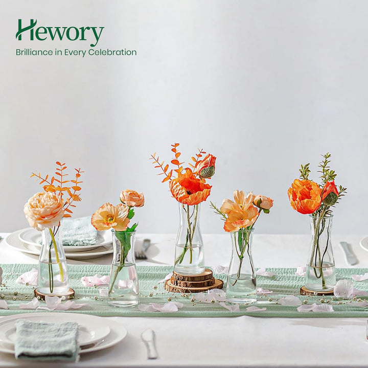 Hewory Kleine Vasen für Tischdeko Hochzeit: 6 Vase Glas Vasen Klein Tischdeko für Hochzeitsdeko - Mo