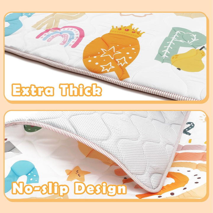 Krabbelmatt Baby 180x150cm,Faltbar Spielmatte Baby, Grosse Weiche Krabbeldecke maschinenwaschbare,Ru