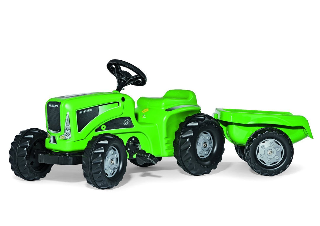 Rolly Toys Futura Trettraktor mit Anhänger (Traktor mit Heckkupplung, Drehschemellenkung, Alter ab 2
