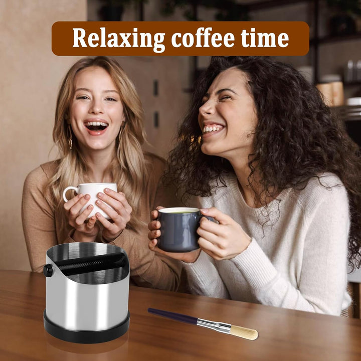 LURICO Abklopfbehälter für Siebträger, 700ml Gross Edelstahl Kaffee Knock Box, Espresso Abschlagbox