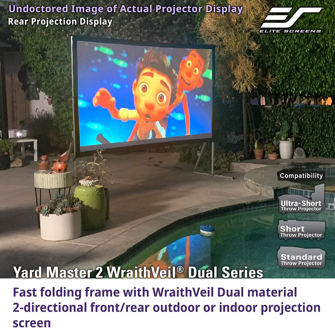 Elite Screens OMS100H2-DUAL Mobile Garten Leinwand Yard Master 2 Dual 222 Outdoor Projection Screen