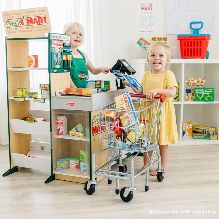 Melissa & Doug 5183 Fresh Mart Grocery Store Play Food & Role Play Companion Set (70+ Pieces) Role P