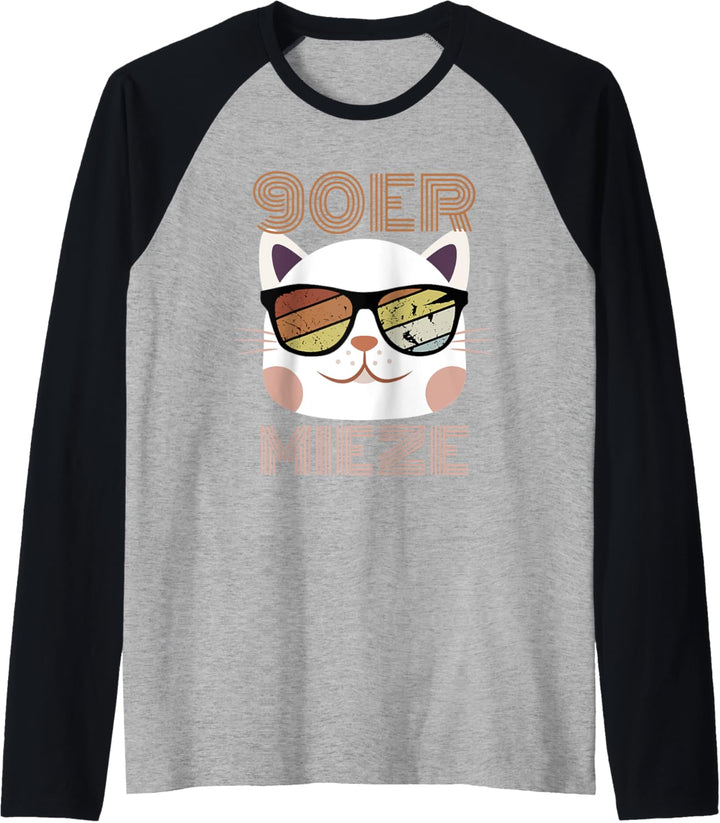 90er Jahre Mieze Party Outfit Motto Kleidung 90s Kostüm Raglan