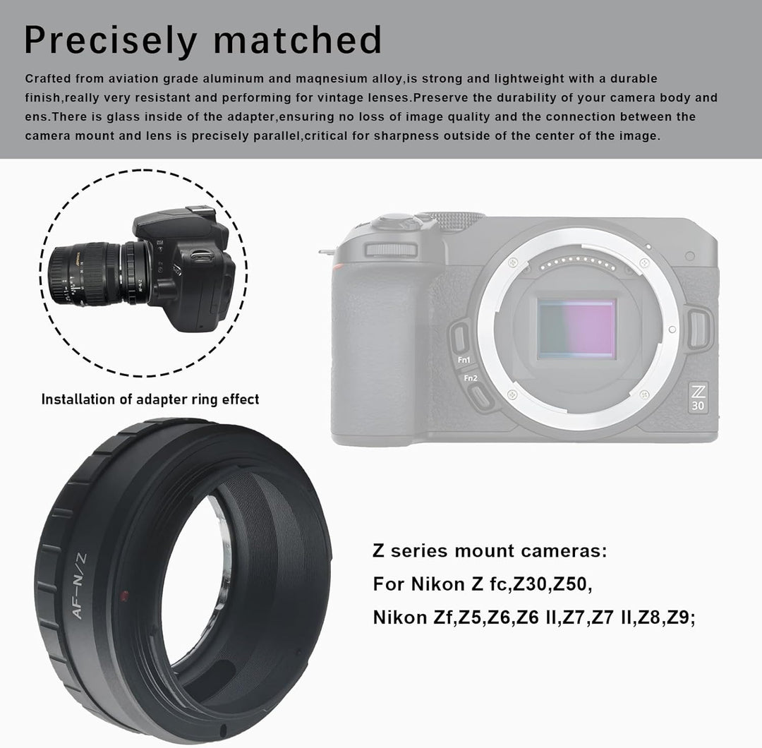 AF-Niko Z Objektivadapter Adapterring,für Minolta AF Objektiv/Sony A Objektiv Kompatibel für Nikon Z