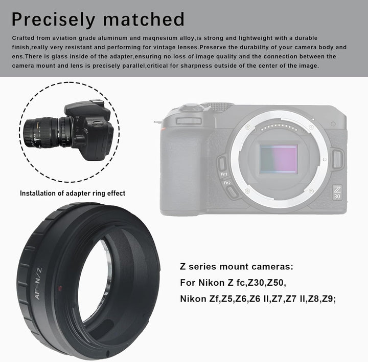AF-Niko Z Objektivadapter Adapterring,für Minolta AF Objektiv/Sony A Objektiv Kompatibel für Nikon Z