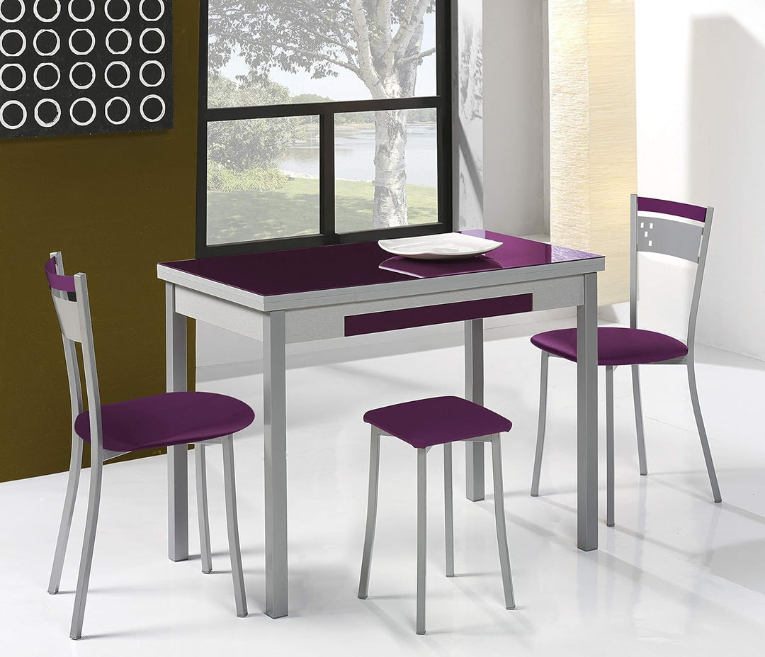 ASTIMESA Zwei Küchenhocker, Design und Kunstleder, grau, Sitzhöhe 45 cm., Grau