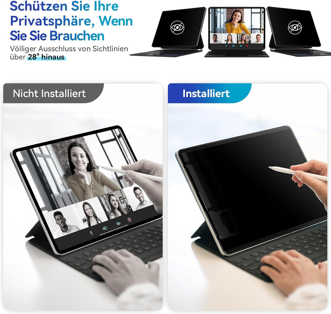 Magnetischer Blickschutzfilter Kompatibel Mit iPad Pro 12.9 Zoll (2022 M2/2021/2020/2018), Abnehmbar