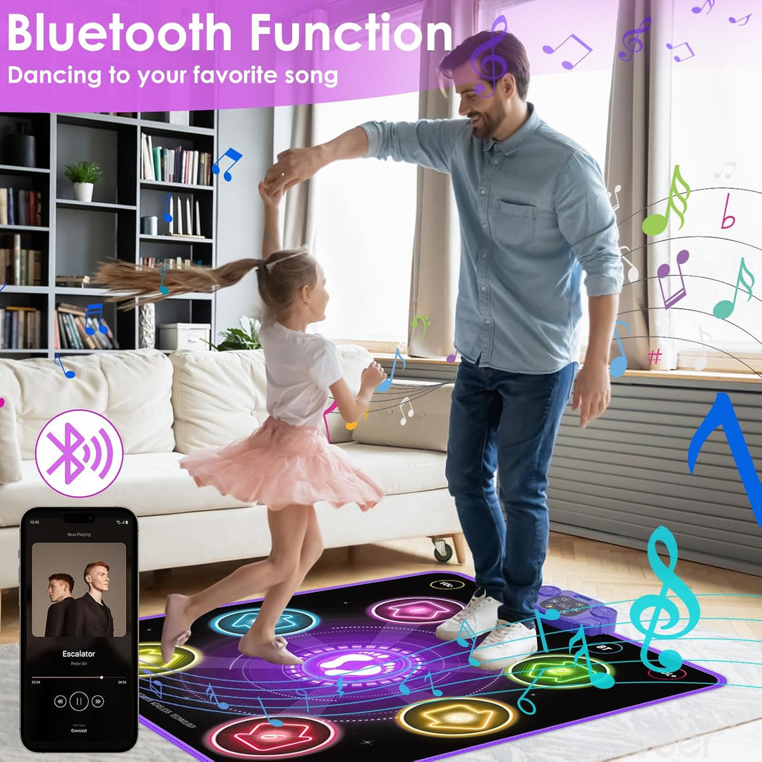 GuKKK Tanzmatte Kinder Spielzeug Geschenke 3-12 Jahre, Beleuchtete Musikmatte, Tanzmatte mit Musik B