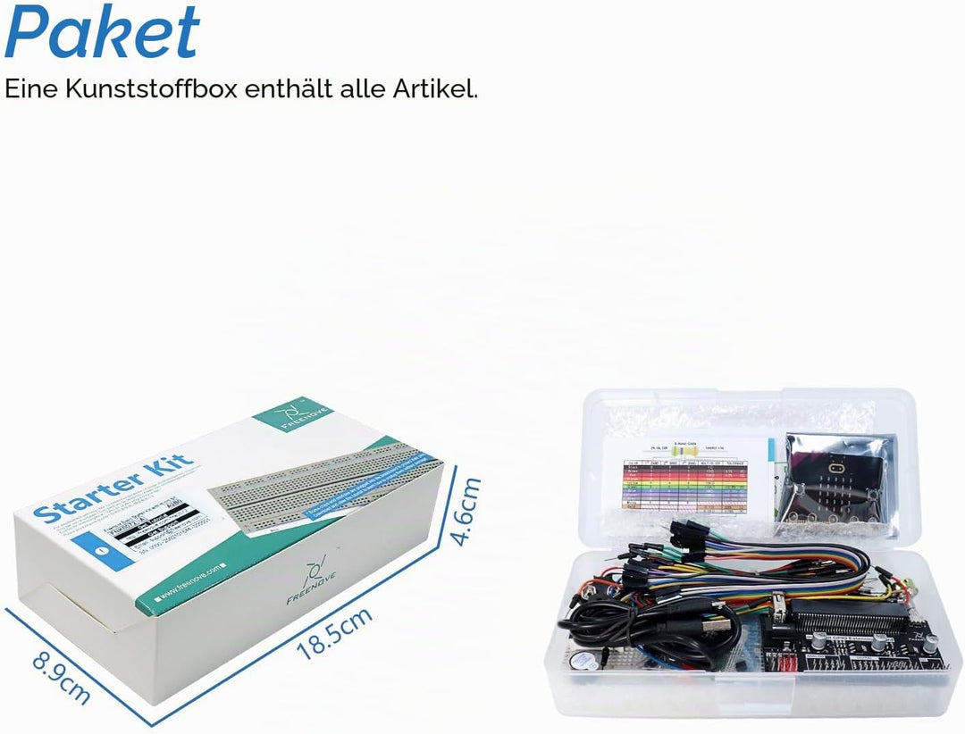 FREENOVE Basic Starter Kit for BBC Micro:bit (V2 Included), 179-Page Detailed Tutorial, 162 Items, 2