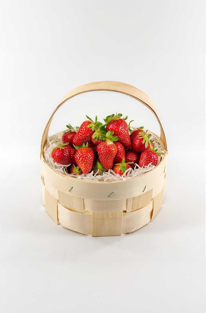 4er Set - Spankorb mit Henkel - rund, Erntekorb, Obstkorb, Geschenkkorb, Dekokorb, gross, 22cm Durch