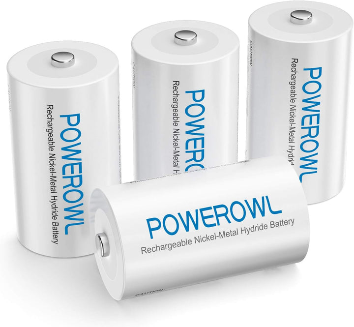 POWEROWL C Baby Akku 1.2V 5000mAh NI-MH Akku C Wiederaufladbar Batterien Geringer Selbstentladung &