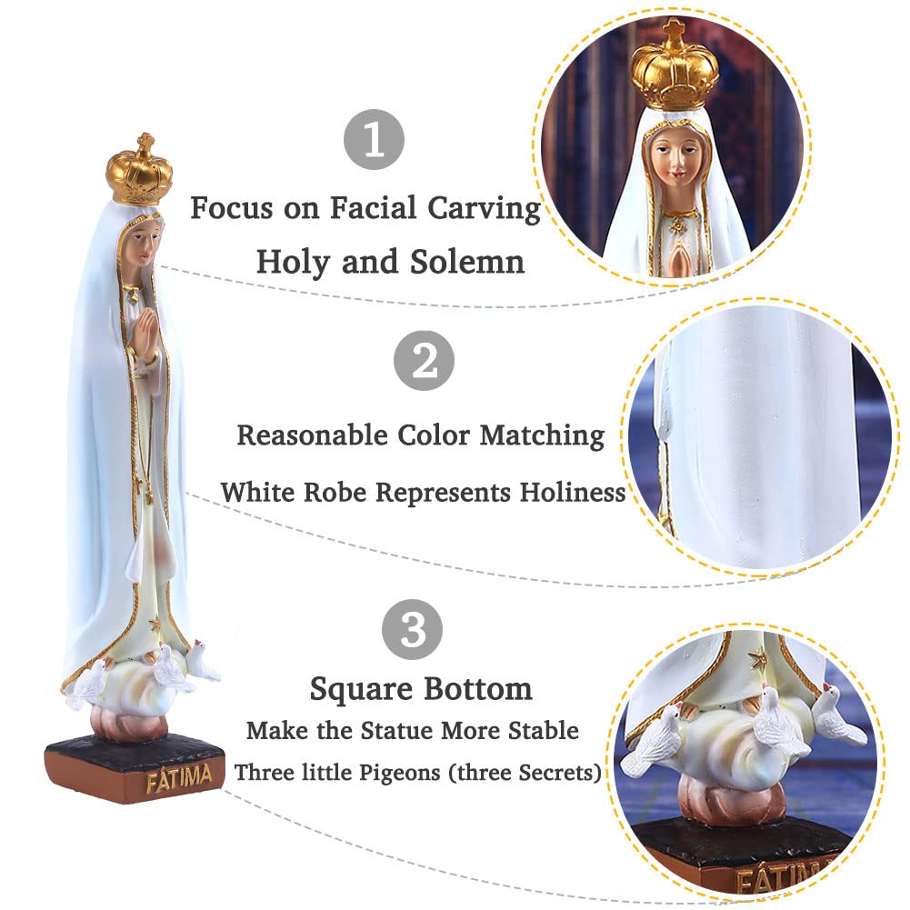 QIANLING 20,3 cm H Our Lady of Fatima Figuren, religiöse Geschenke, Our Lady of Fatima, Statue, kath