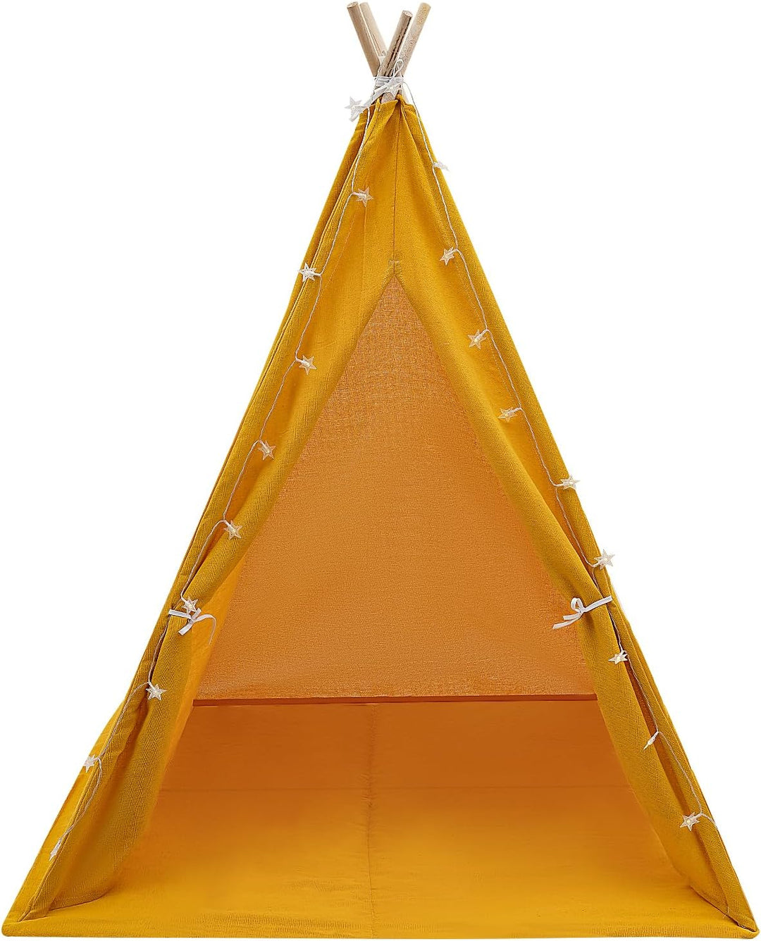 Tipi Zelt für Kinder, Spielzelt Kinder mit weicher Matte & Lichterkette, 1,4m hohes Kinderzelt aus B