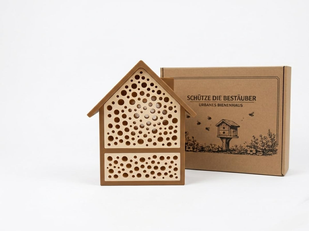 Bienenhotel für Wildbienen - Insektenhotel aus Kunststoff - Nisthilfe für Bienen &amp; Bestäuber - Wette