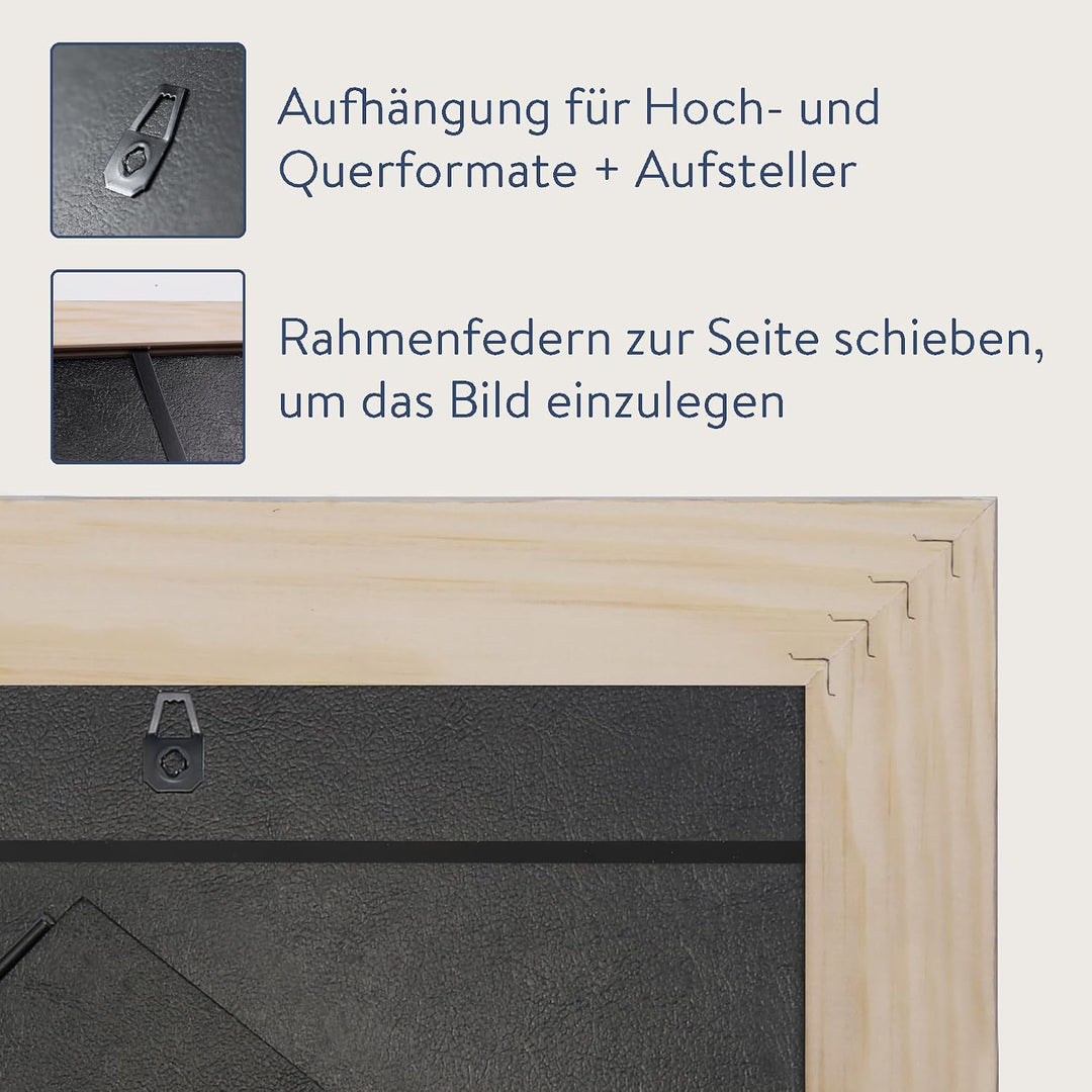 WANDStyle Bilderrahmen Strandhaus Stil 13x18cm I Farbe: Eiche-Optik I Fotorahmen I Holzbilderrahmen