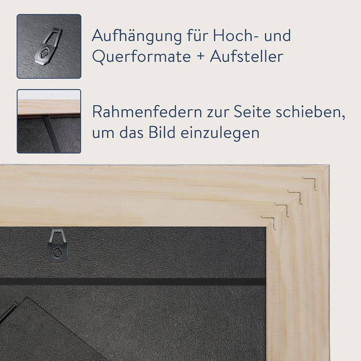 WANDStyle Bilderrahmen Strandhaus Stil 13x18cm I Farbe: Eiche-Optik I Fotorahmen I Holzbilderrahmen