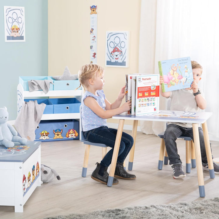 roba Spielregal aus Holz Paw Patrol - Spielzeugregal mit 5 Boxen - Montessori Aufbewahrungsregal für