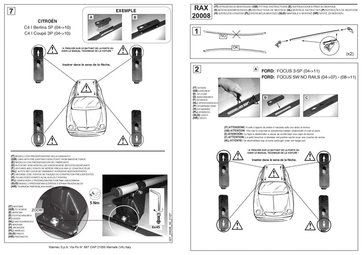 CAM System Dachträger vormontiert Rax – Cod.20008