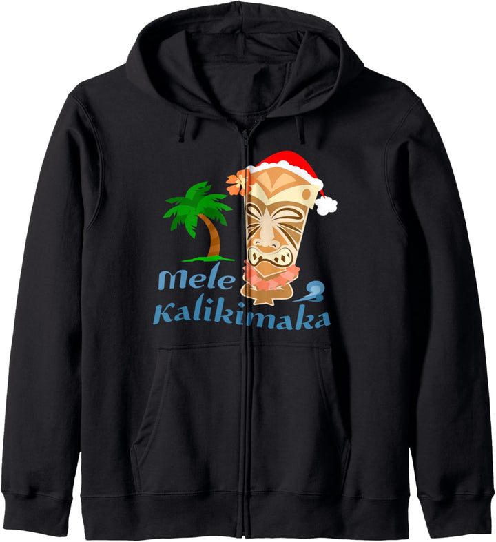Mele Kalikimaka Frohe Weihnachten Hawaiian Tiki Kapuzenjacke