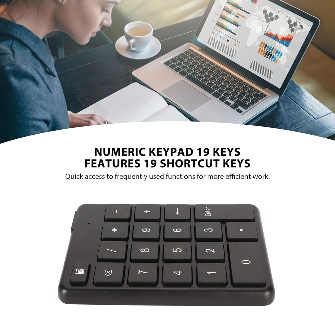 ciciglow Kabelloser Nummernblock, 19 Tasten, Bluetooth 5.1, Batteriebetrieben, Ergonomisch für Lapto