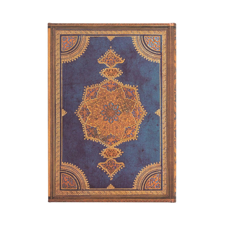 Safavid Indigo (Safavid Binding Art) Midi Unlined Hardcover Journal: Hardcover, 120 gsm, ribbon mark