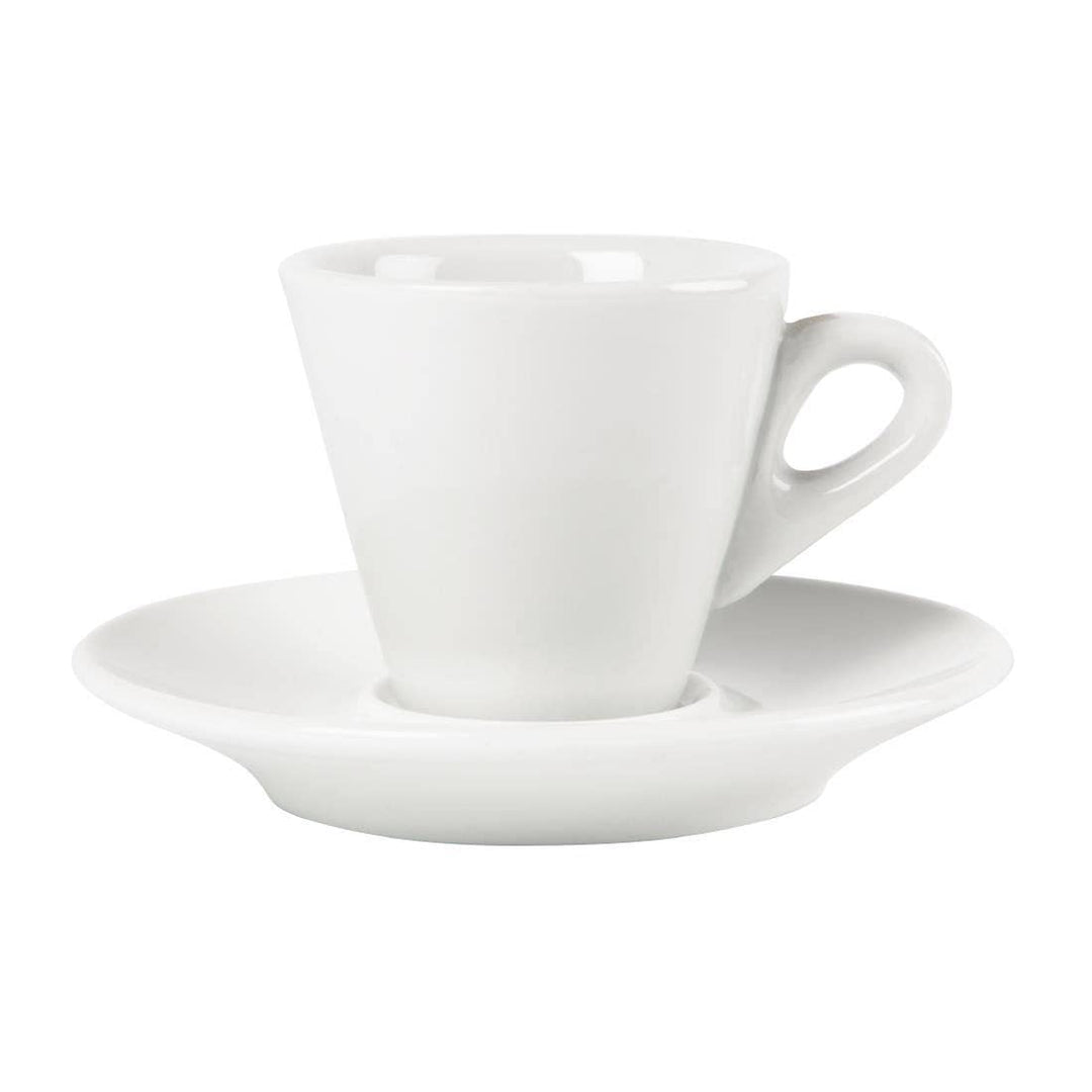 Olympia Whiteware Espressotassen Set 60 ml (12 Stück), Weiss, Porzellan, passend für Untertasse Y112